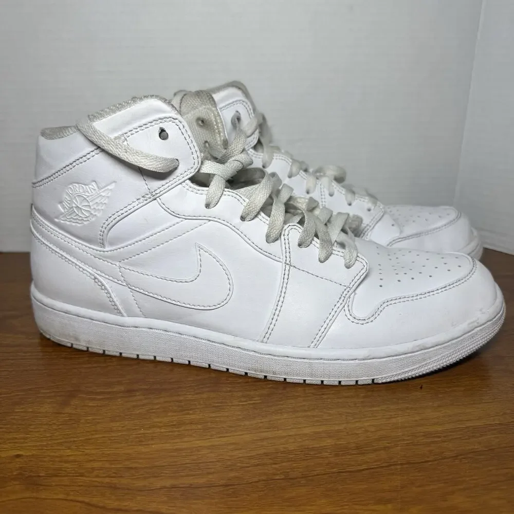 Air Jordan 1 Mid Triple White Men’s Size 12  2022 554724-136